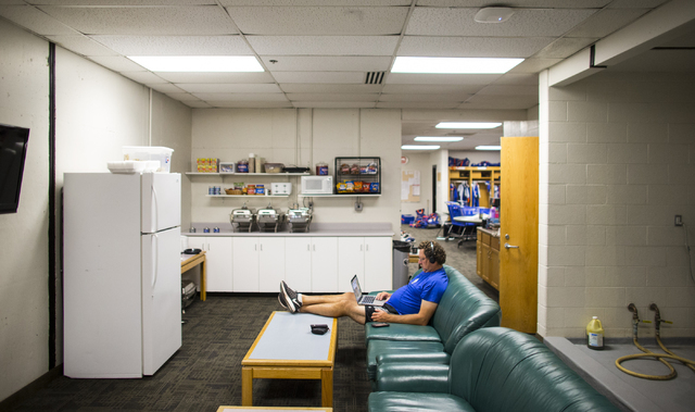 Las Vegas 51s pitching coach Frank Viola relaxes in the clubhouse before the team plays the Salt Lake Bees at Smith's Ballpark in Salt Lake City on Monday, June 20, 2016.  (Chase Stevens/Las Vegas ...