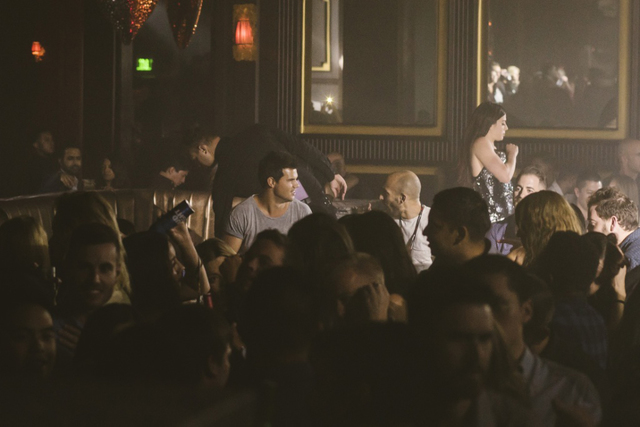 Taylor Lautner parties Friday at club Omnia. (Courtesy)