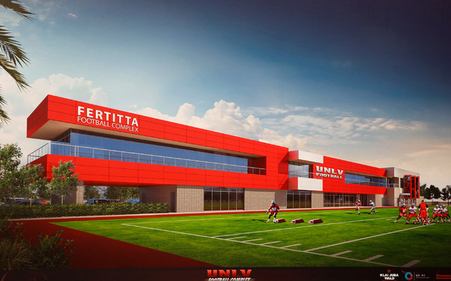 This is a handout rendering of the Fertitta Football Complex released by UNLV, Tuesday, Sept. 13, 2016. UNLV announced the largest single gift in its history on Tuesday as the Fertitta family has  ...