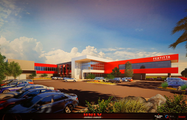 This is a handout rendering of the Fertitta Football Complex released by UNLV, Tuesday, Sept. 13, 2016. UNLV announced the largest single gift in its history on Tuesday as the Fertitta family has ...
