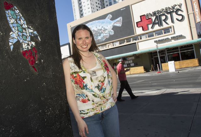 Heather Wilde poses for a photo on the corner of East Fremont Street and 6th Street in downtown Las Vegas on Tuesday, Aug. 16, 2016. Richard Brian/Las Vegas Review-Journal Follow @vegasphotograph