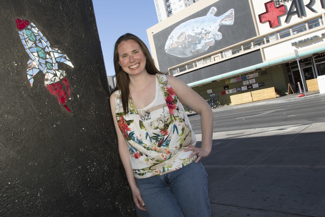 Heather Wilde poses for a photo on the corner of East Fremont Street and 6th Street in downtown Las Vegas on Tuesday, Aug. 16, 2016. Richard Brian/Las Vegas Review-Journal Follow @vegasphotograph