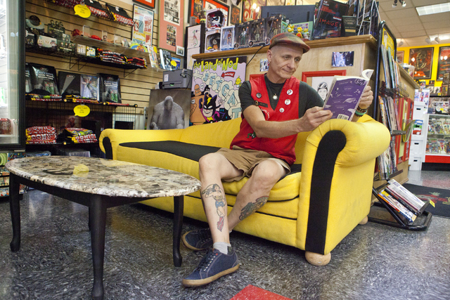 Ralph Mathieu, the owner of Alternate Reality Comics, reads a comic book at his store in Las Vegas on Friday, Sept. 2, 2016. (Loren Townsley/Las Vegas Review-Journal) Follow @lorentownsley