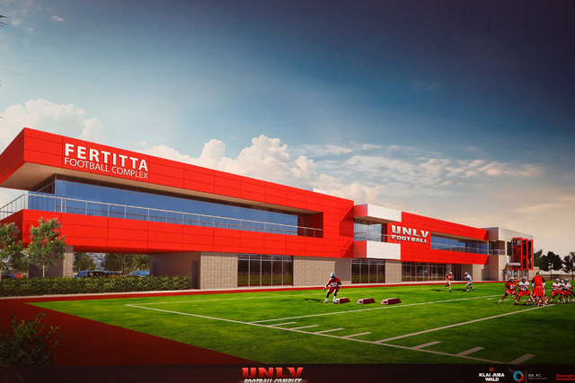 This is a handout rendering of the Fertitta Football Complex released by UNLV, Tuesday, Sept. 13, 2016. UNLV announced the largest single gift in its history on Tuesday as the Fertitta family has  ...
