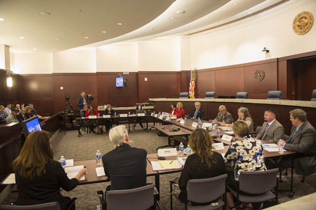 The Nevada Supreme Court panel to discuss how to fix the state's guardianship system meets at the Regional Justice Center in Las Vegas on Friday, April 1, 2016. (Jacob Kepler/Las Vegas Review-Journal)