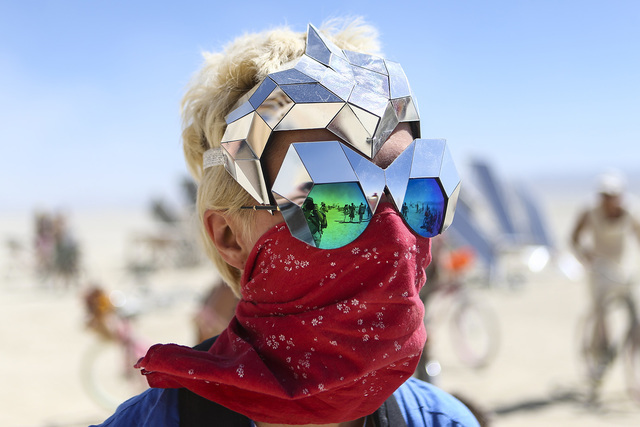 Vita Kamliuk of Russia poses for a photo during Burning Man at the Black Rock Desert north of Reno on Thursday, Sept. 1, 2016. Chase Stevens/Las Vegas Review-Journal Follow @csstevensphoto