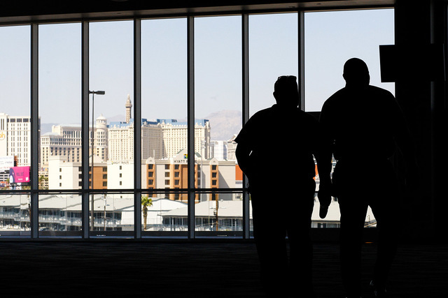 Invited guests check out the newly opened Strip View Pavilion at the Thomas & Mack Center at UNLV in Las Vegas Friday, Sept. 16, 2016. (Miranda Alam/Las Vegas Review-Journal) Follow @miranda_alam