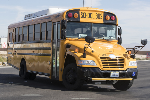 School bus at Cheyenne Bus Yard in North Las Vegas on Wednesday, Oct. 26, 2016. (Loren Townsley/Las Vegas Review-Journal Follow @lorentownsley)
