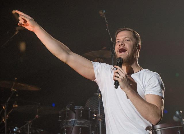 Frontman Dan Reynolds and his Las Vegas band Imagine Dragons at T-Mobile Arena on Wednesday, Oct. 26, 2016, in Las Vegas. (Tom Donoghue)
