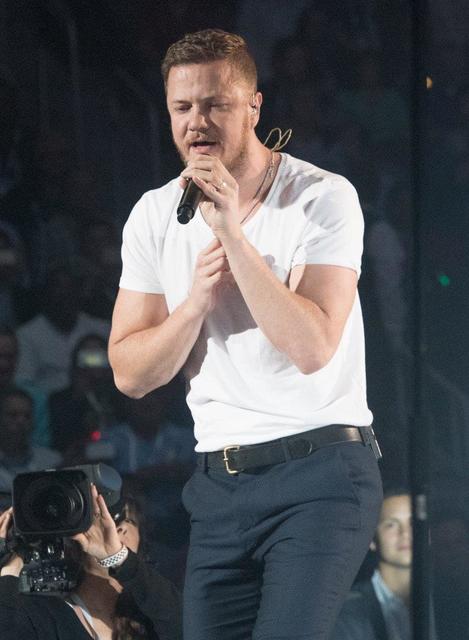 Frontman Dan Reynolds and his Las Vegas band Imagine Dragons at T-Mobile Arena on Wednesday, Oct. 26, 2016, in Las Vegas. (Tom Donoghue)