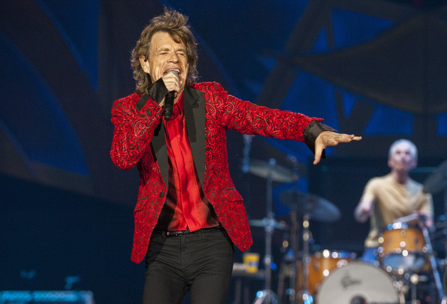 Mick Jagger of the Rolling Stones was chatty during a private concert on Monday night for 1,200 truckers in Las Vegas. (Barry Brecheisen/Invision/AP)