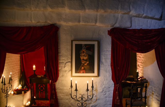 A portrait of Vlad the Impaler is hung on a wall in Bran Castle, in Bran, Romania. (Andreea Alexandru)/AP