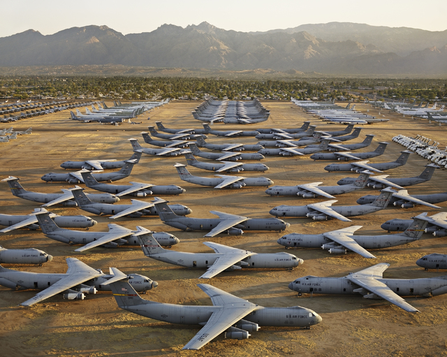 "The End of Oil," part of award-winning photographer Edward Burtynsky's "Oil" project, includes a 2006 shot of an aircraft "boneyard" at Tucson's Davis-Monthan Air Force Base. "Oil," organized by  ...