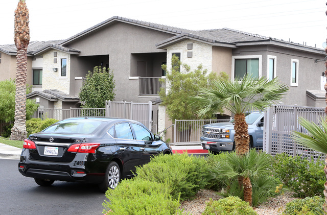 Residents enter Domain apartment complex Tuesday, Sept. 20, 2016, at 831 Coronado Center Drive in Henderson. (Bizuayehu Tesfaye/Las Vegas Review-Journal Follow @bizutesfaye)