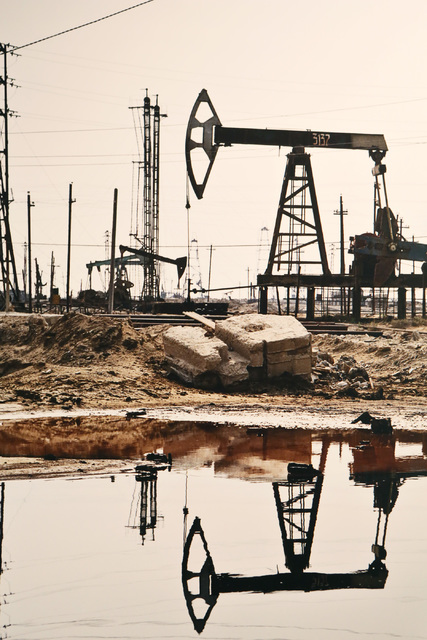 Oil wells in Baku, Azerbaijan provide global perspective for photographer Edward Burtynsky, whose project "Oil" explores the petroleum industry's impact in more than 50 images on display at UNLV's ...