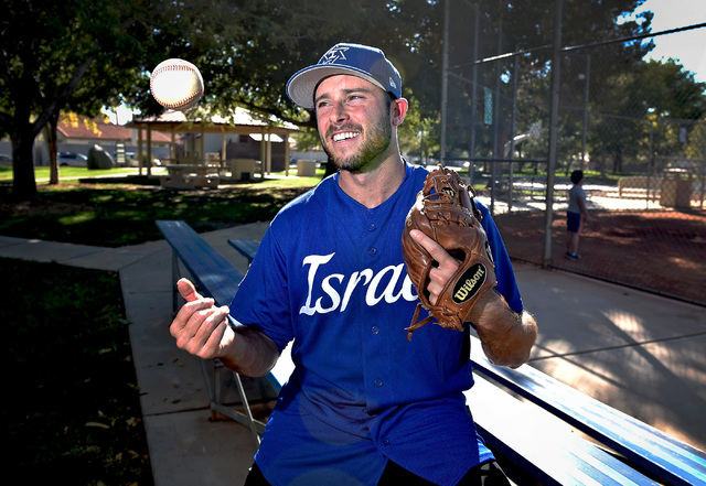 Mitch Glasser, professional baseball player and substitute teacher at Green Valley High School poses at Green Valley Park Tuesday, Oct. 4, 2016, in Henderson. The minor league player was chosen to ...