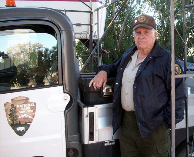 Bob Bronson poses for a photo in December 2013 at Lake Mead National Recreation Area where he has logged nearly 43,000 hours as a volunteer since 2001. (National Park Service)
