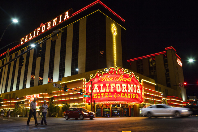 The California hotel-casino is shown in downtown Las Vegas on Wednesday, Aug. 3, 2016. (Miranda Alam/Las Vegas Review-Journal Follow @miranda_alam)