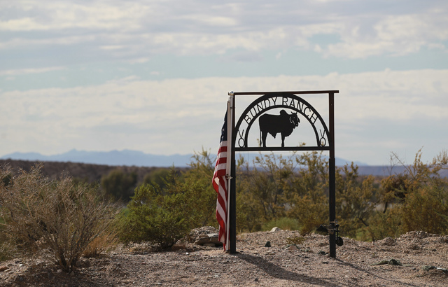 The entrance to Bundy Ranch in Bunkerville is shown on Friday, Oct. 28, 2016. Chase Stevens/Las Vegas Review-Journal Follow @csstevensphoto