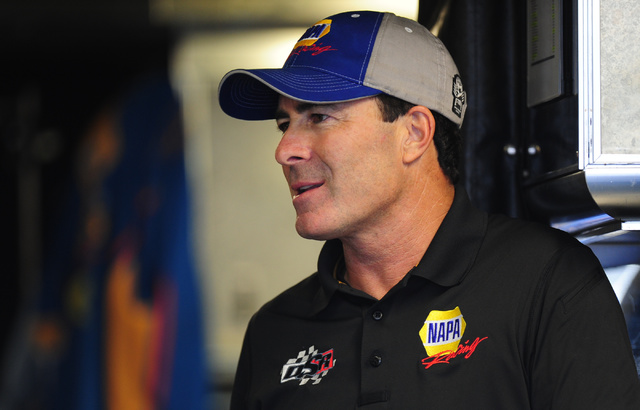 Funny Car driver Ron Capps is seen inside his race car hauler in between qualifying session for the NHRA Mello Yello Series Toyota Nationals at The Strip at Las Vegas Motor Speedway in Las Vegas F ...