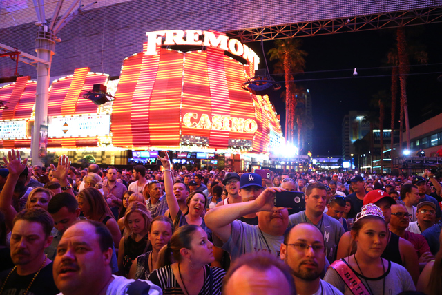 Rock band Three Doors Down best known for their hit song "Kryptonite" plays a free concert at the Fremont Street Experience on Saturday, June 11, 2016, in downtown Las Vegas. (Loren Townsley/Las V ...