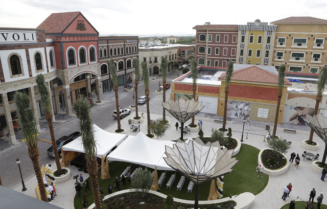 Tivoli Village is seen after the ribbon-cutting for the opening of its second phase Friday, Oct. 28, 2016, in Las Vegas. The second phase added more than 270,000 square feet of retail, restaurant, ...