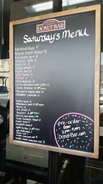 A recent Saturday menu at Donut Bar, 124 S. Sixth St. Lisa Valentine/View