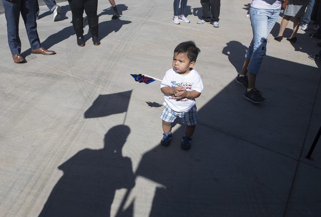 Noah Silza, 1, attends the early voting event at the East Las Vegas Community Center in Las Vegas on Saturday, Oct. 22, 2016. Loren Townsley/Las Vegas Review-Journal Follow @lorentownsley