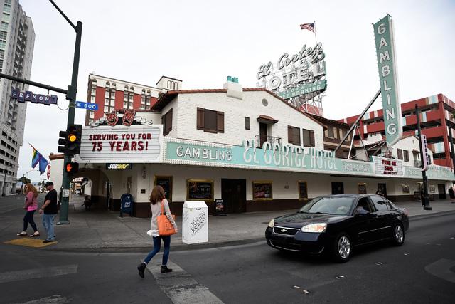 The El Cortez Hotel,Thursday, Oct. 27, 2016, in Las Vegas. The family-owned downtown hotel-casino will be celebrating its 75th anniversary after it originally opened in 1941. (David Becker/Las Veg ...