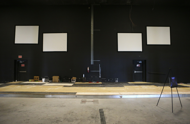 Construction goes on at a yet-unnamed e-sports arena venue at Neonopolis in downtown Las Vegas on Wednesday, Oct. 26, 2016. Chase Stevens/Las Vegas Review-Journal Follow @csstevensphoto