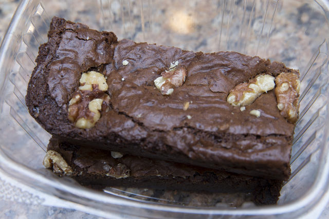 A vegan brownie is seen at Pizza Company, 2275 E. Sunset Road. Erik Verduzco/View