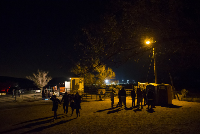 People arrive for "Bonnie Screams" at Bonnie Springs Ranch outside of Las Vegas on Tuesday, Oct. 25, 2016. (Chase Stevens/Las Vegas Review-Journal Follow @csstevensphoto)