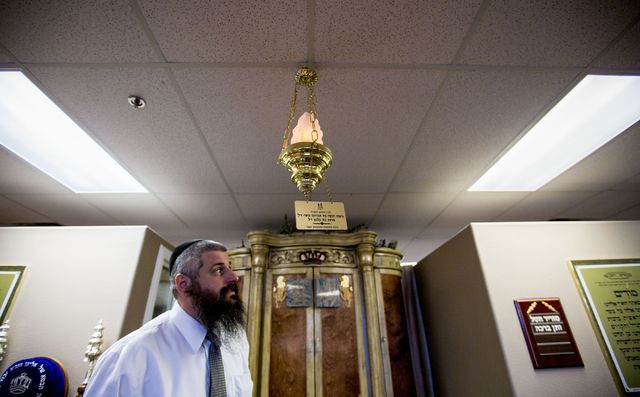 Rabbi Mendy Harlig of Chabad of Green Valley, stands in his synagogue that is offering free seating to services during High Holy Days, Thursday, Sept. 29, 2016, in Henderson. Elizabeth Page Brumle ...