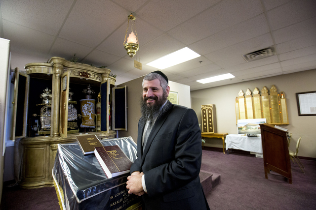 Rabbi Mendy Harlig of Chabad of Green Valley, stands in his synagogue that is offering free seating to services during High Holy Days, Thursday, Sept. 29, 2016, in Henderson. Elizabeth Page Brumle ...