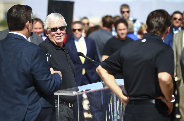 Bill Foley, the owner of Las Vegas' NHL expansion team, looks on before the groundbreaking ceremony for the team's practice facility and headquarters in Las Vegas on Wednesday, Oct. 5, 2016. (Chas ...