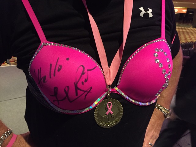 A bra signed by Lionel Richie, which commanded a $22,000 bid during the hotel's annual "Battle of the Bras" fundraiser on Oct. 19. (Dayna Roselli photo)