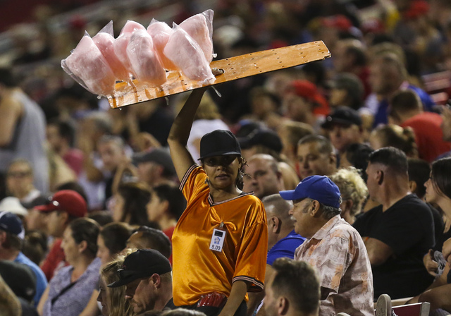A vendor sells cotton candy during a UNLV football game against Fresno State at Sam Boyd Stadium in Las Vegas on Saturday, Oct. 1, 2016. Miranda Alam/Las Vegas Review-Journal Follow @miranda_alam