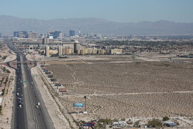 Massive lots for sale south of the Strip in Las Vegas and east of Interstate 15 are seen on Monday, Sept. 26, 2016. Brett Le Blanc/Las Vegas Review-Journal Follow @bleblancphoto
