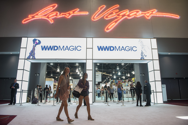 Attendees walk around in the MAGIC trade show inside the Las Vegas Convention Center on Monday, Aug. 15, 2016. (Martin S. Fuentes/Las Vegas Review-Journal)