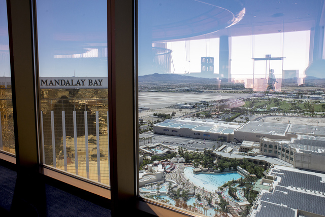 The solar power farm atop the convention center at Mandalay Bay, now ranking as the largest rooftop array in the nation, is pictured in Las Vegas on Friday, June 17, 2016. (Bridget Bennett/Las Veg ...
