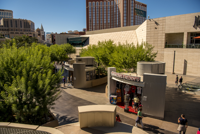A retail shopping area is seen outside of Fashion Show mall in Las Vegas on Wednesday, Oct. 19, 2016. (Joshua Dahl/Las Vegas Review-Journal)