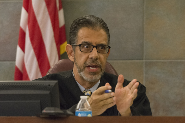 District Judge Michael Villani presides over his courtroom at the Regional Justice Center in Las Vegas, Tuesday, Oct. 25, 2016. Jason Ogulnik/Las Vegas Review-Journal