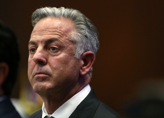 Clark County Sheriff Joseph Lombardo listens to testimony during a special session at the Legislative Building in Carson City, Nev. on Thursday, Oct. 13, 2016. Lawmakers are considering a measure ...