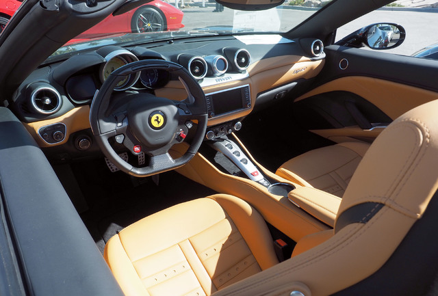 The interior of a Ferrari is seen at the new Towbin Ferrari/Masarati dealership on Sahara Avenue in Las Vegas, Tuesday, Oct. 18, 2016. (Jerry Henkel/Las Vegas Review-Journal)