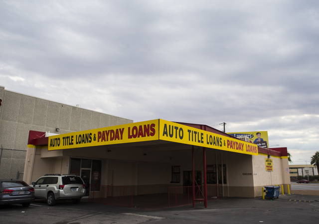 Nevada Title Loans is shown off Las Vegas and Charleston boulevards in downtown Las Vegas on Friday, Oct. 28, 2016. Chase Stevens/Las Vegas Review-Journal Follow @csstevensphoto