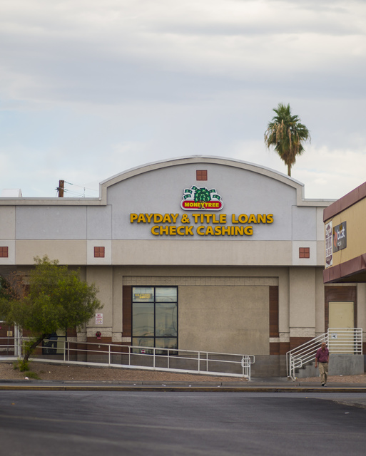 Payday lender Moneytree is shown off Maryland Parkway in downtown Las Vegas on Friday, Oct. 28, 2016. Chase Stevens/Las Vegas Review-Journal Follow @csstevensphoto