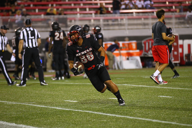 UNLV tight end Andrew Price (88) warms up before a football game against Fresno State at Sam Boyd Stadium in Las Vegas on Saturday, Oct. 1, 2016. Chase Stevens/Las Vegas Review-Journal Follow @css ...