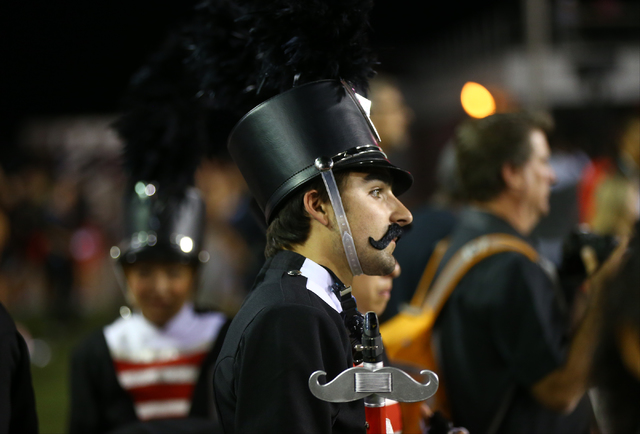 A member of the UNLV marching band is shown before a football game against Fresno State at Sam Boyd Stadium in Las Vegas on Saturday, Oct. 1, 2016. Chase Stevens/Las Vegas Review-Journal Follow @c ...