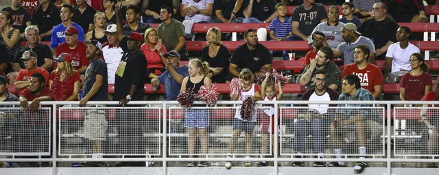 UNLV fans cheer during a football game against Fresno State at Sam Boyd Stadium in Las Vegas on Saturday, Oct. 1, 2016. Chase Stevens/Las Vegas Review-Journal Follow @csstevensphoto