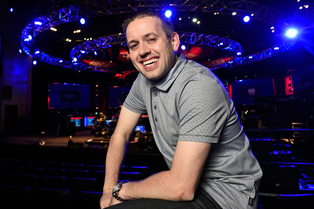 Kenny Hallaert of Belgium looks forward to the start of the final table of the World Series of Poker at the Rio hotel-casino Friday, Oct. 28, 2016, in Las Vegas. Halbert is one of the final nine t ...